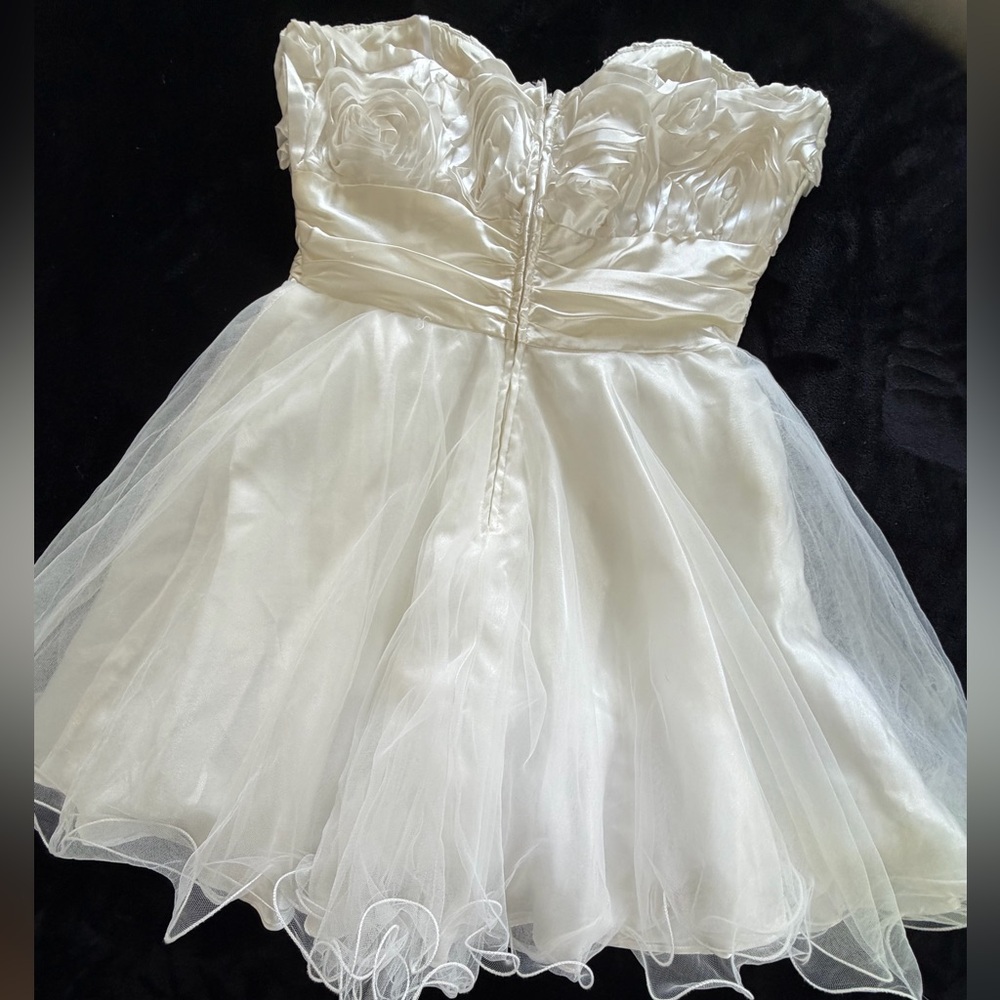Steppin' Out Dress formal wedding size 11/12 ivory white knee length - Picture 3 of 16